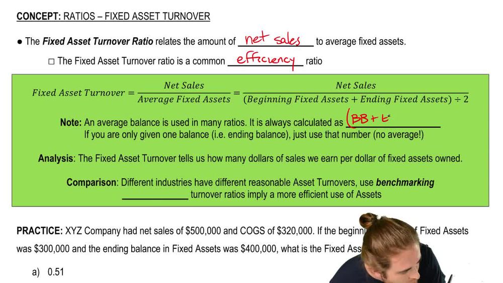 Ratios: Fixed Asset Turnover