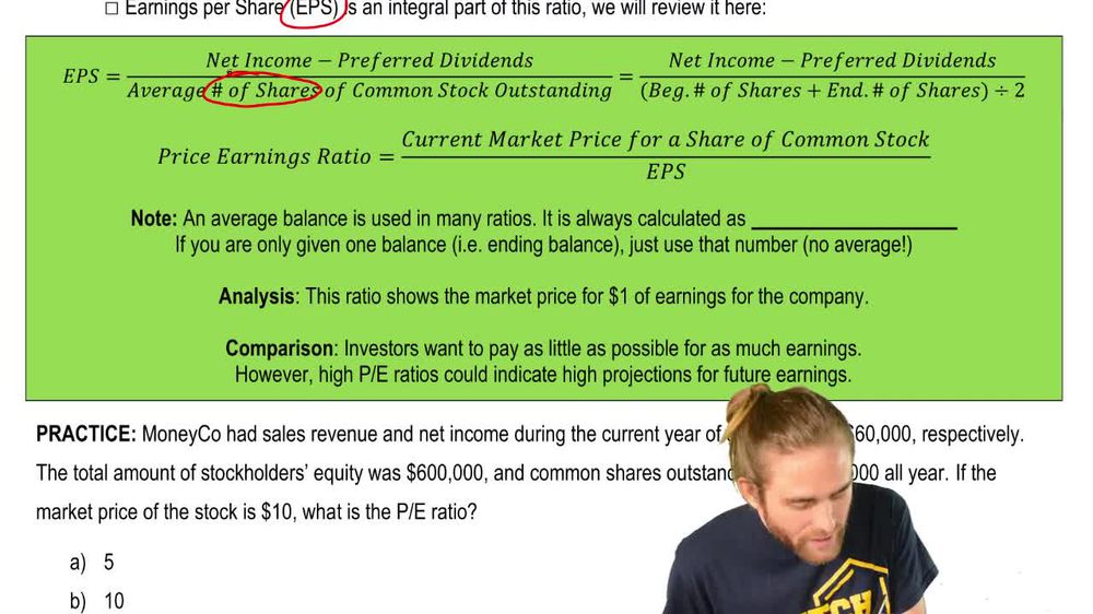 Ratios: Price-Earnings Ratio (PE Ratio)