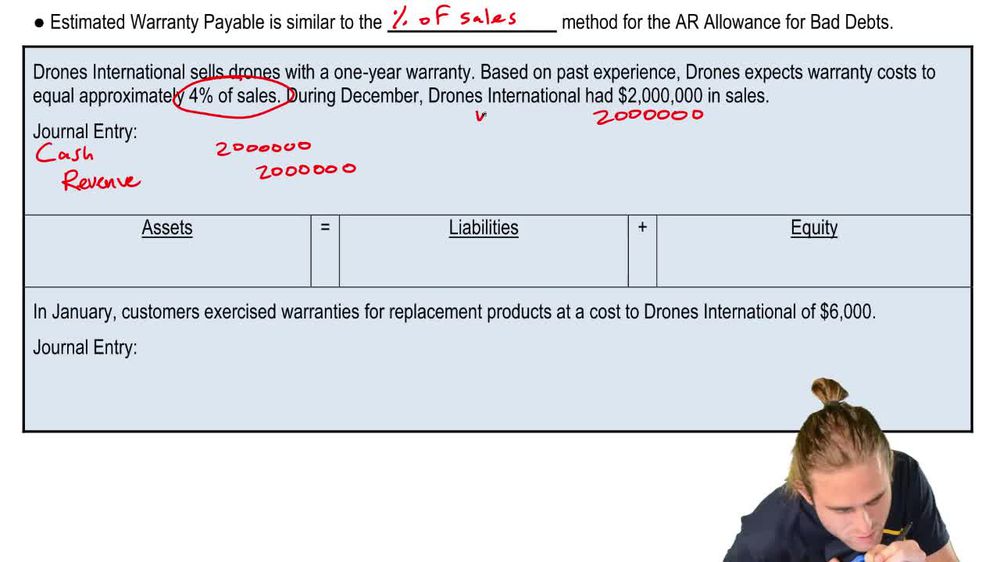 Warranty Payable Journal Entries