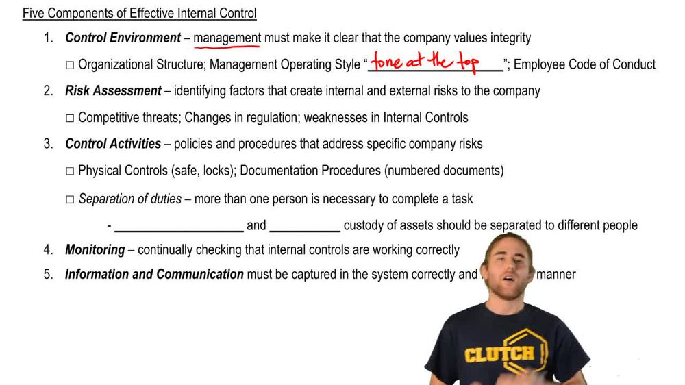 Five Components of Internal Controls