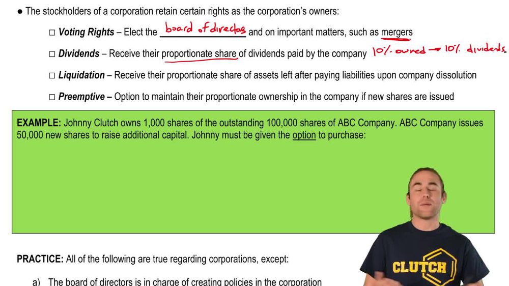 Corporations:Stockholders' Rights