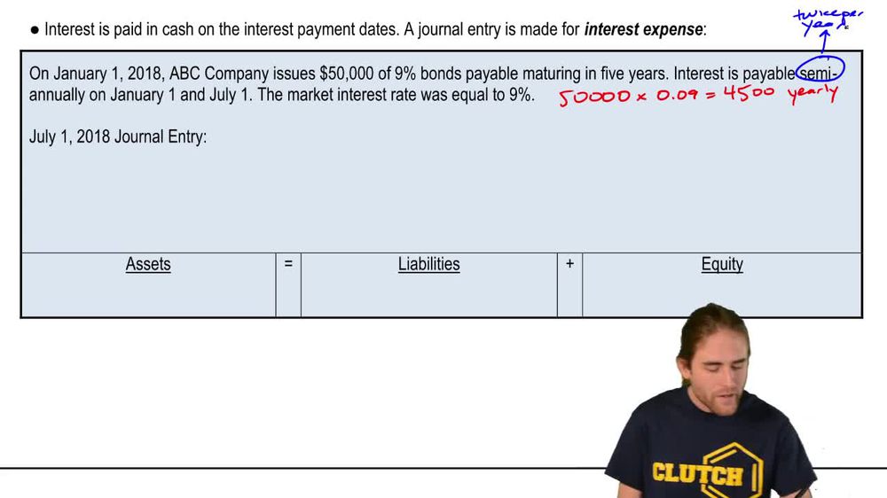 Face Value Bonds:Interest Expense and Cash