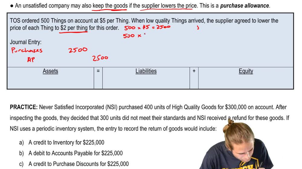 Periodic Inventory:Purchase Allowance