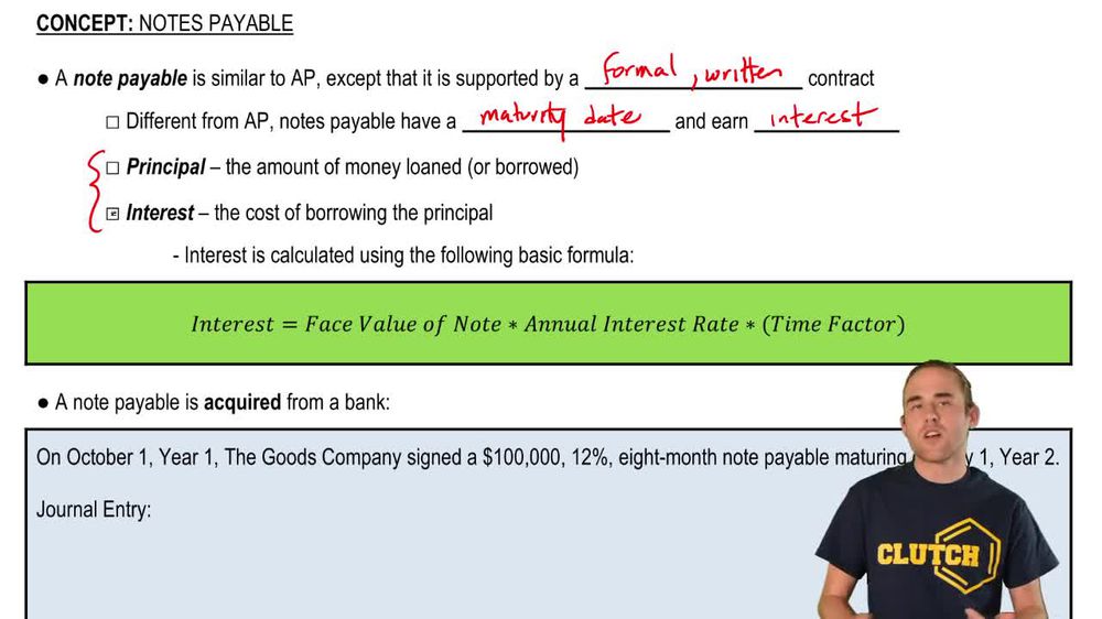 Acquiring Notes Payable