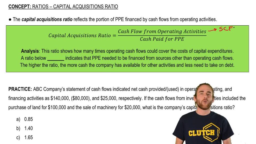 Ratios: Capital Acquisition Ratio