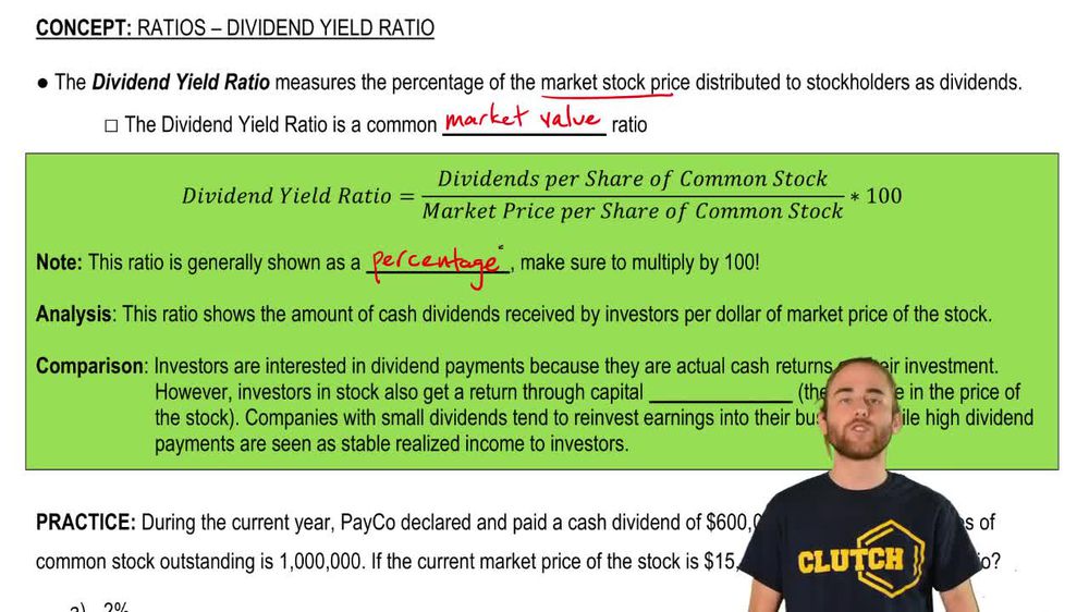 Ratios: Dividend Yield Ratio