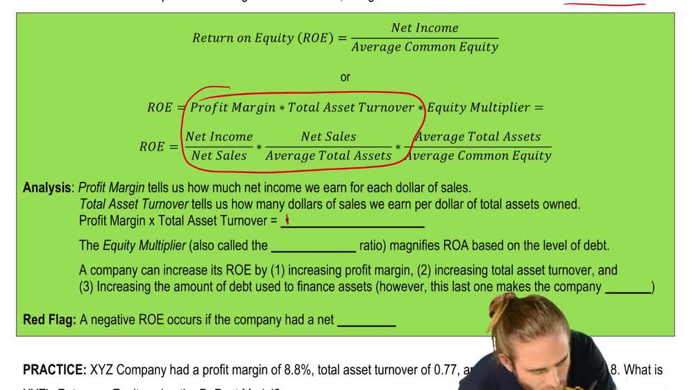 Ratios: DuPont Model for Return on Equity (ROE)