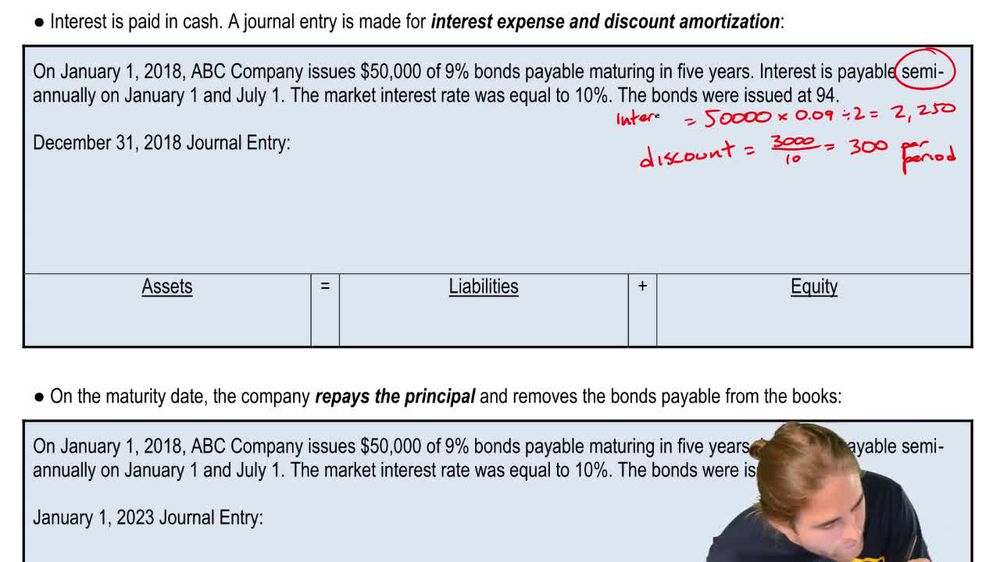 Discount Bonds:Interest Expense, Amortization, and Interest Payable