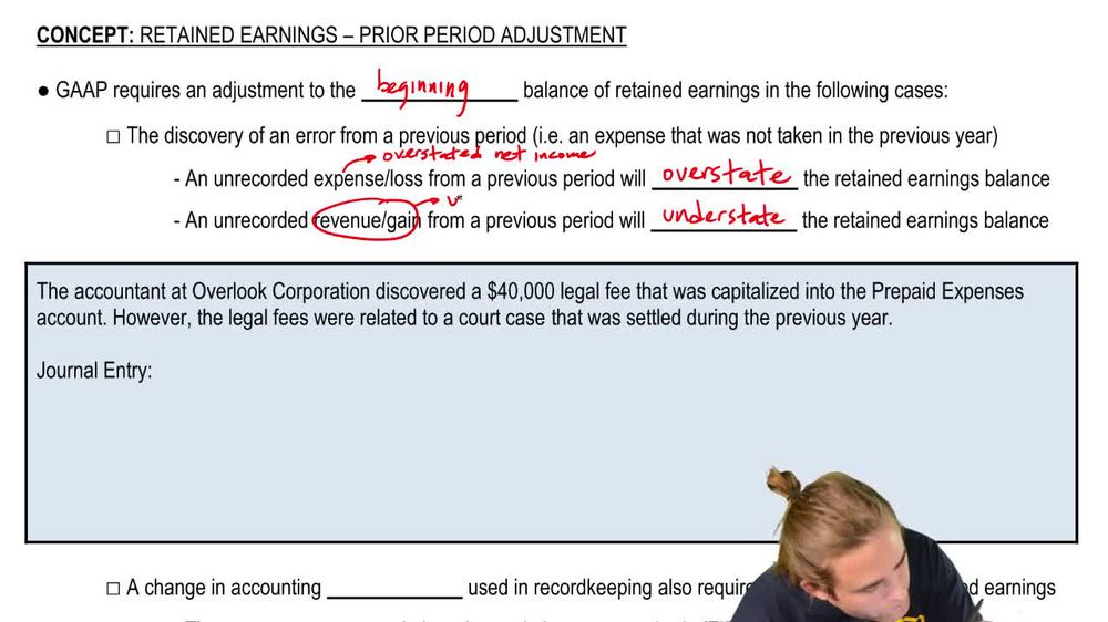 retained earnings statement prior period adjustment