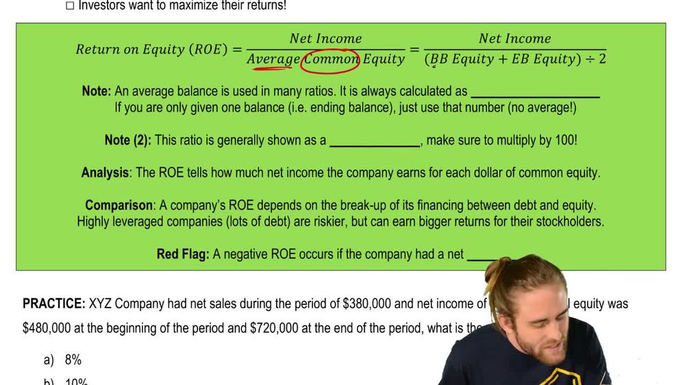 Ratios: Return on Equity (ROE)