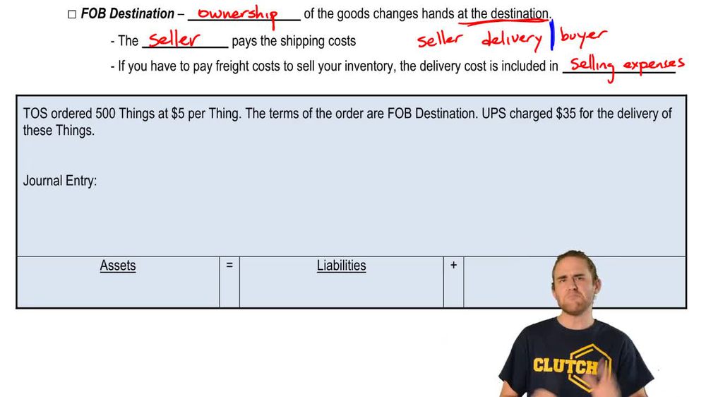 Perpetual Inventory:Freight Costs (FOB Destination)