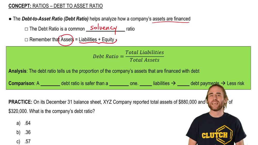 Ratios: Debt to Asset Ratio