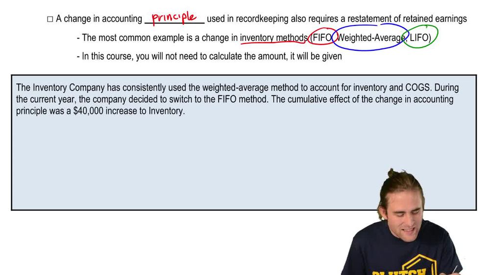 Prior Period Adjustment: Change in Accounting Principle