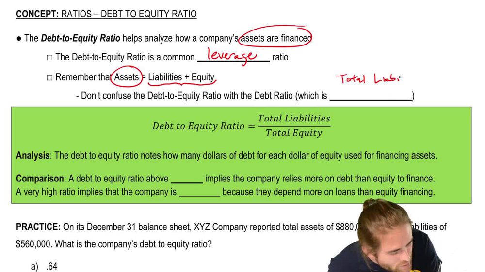 Ratios: Debt to Equity Ratio