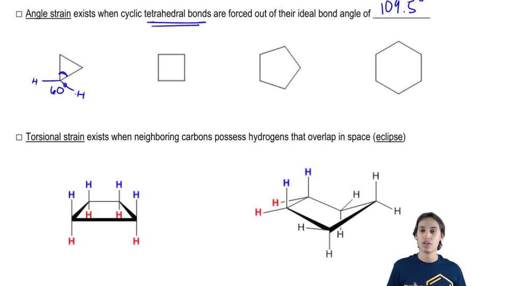 What is angle strain? Pearson+ Channels